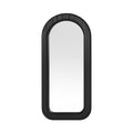 Modern Arched Floor Mirror with Textured Black Frame